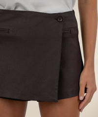 KUT FROM THE KLOTH Carlie Wrap Skort in chocolate - women's shorts - view 5
