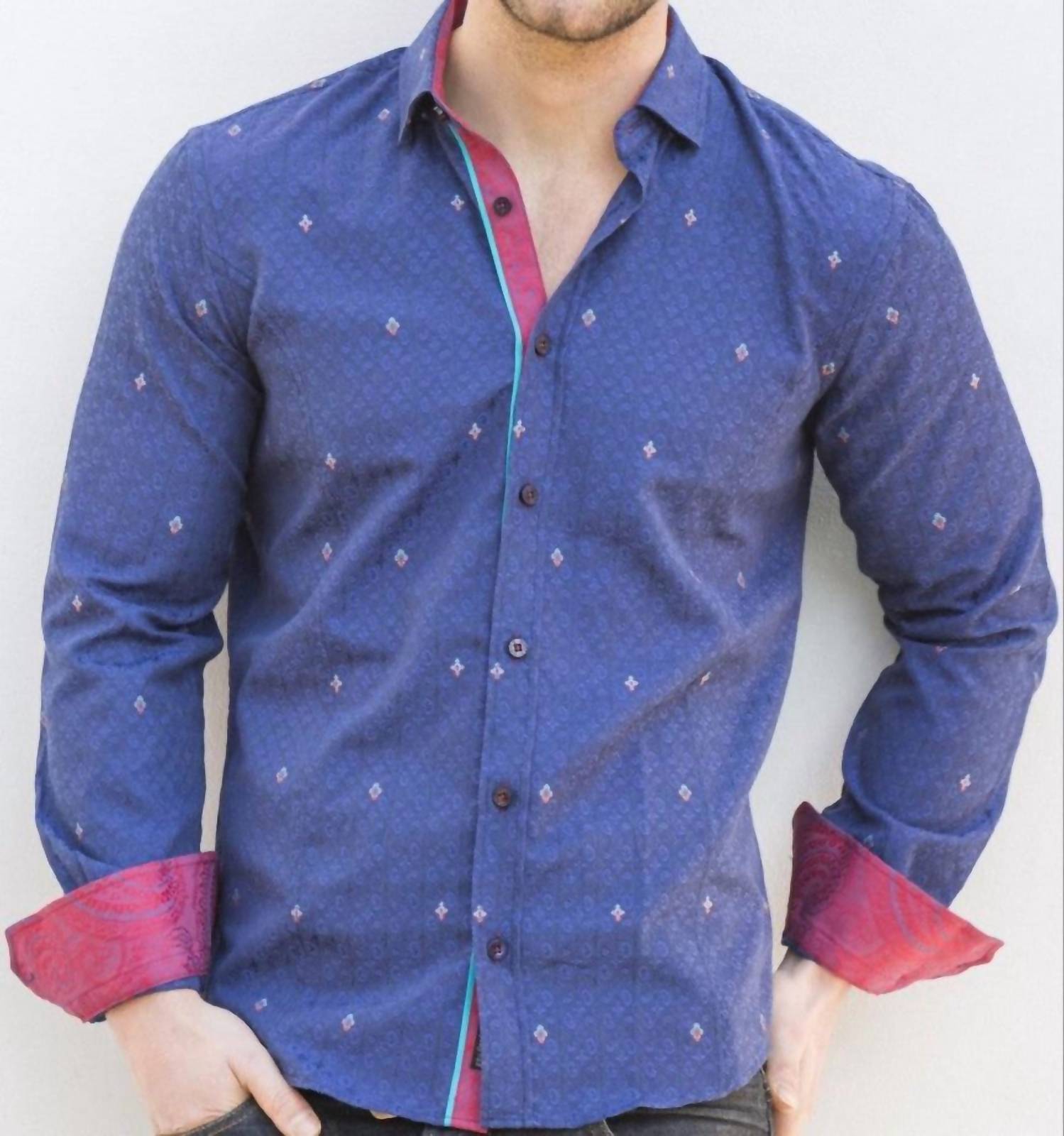 Eight X - Paisley Jacquard Shirt With Trim