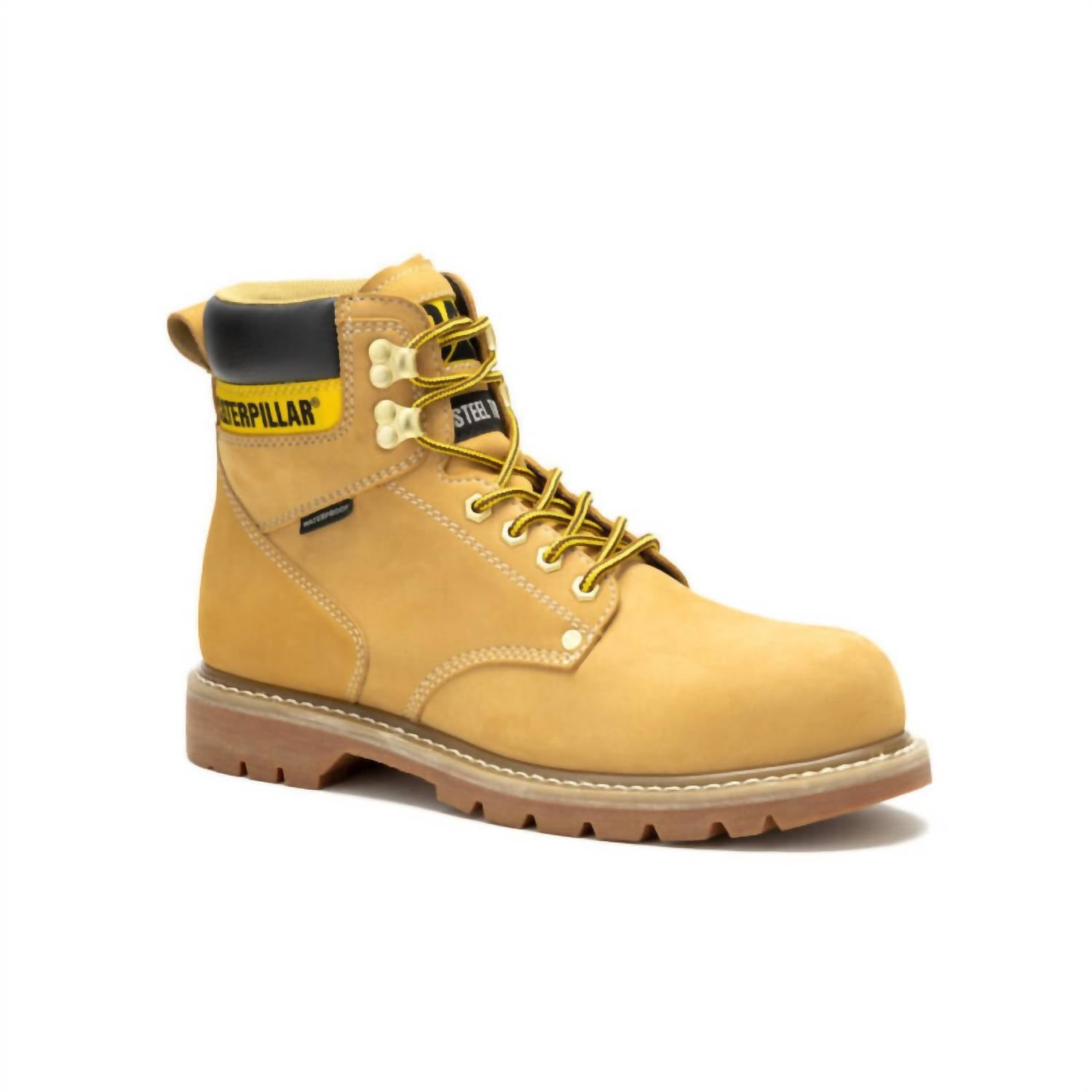 Cat Footwear - Men’s Second Shift Waterproof Steel Toe 6″ Lace Up Work Boot