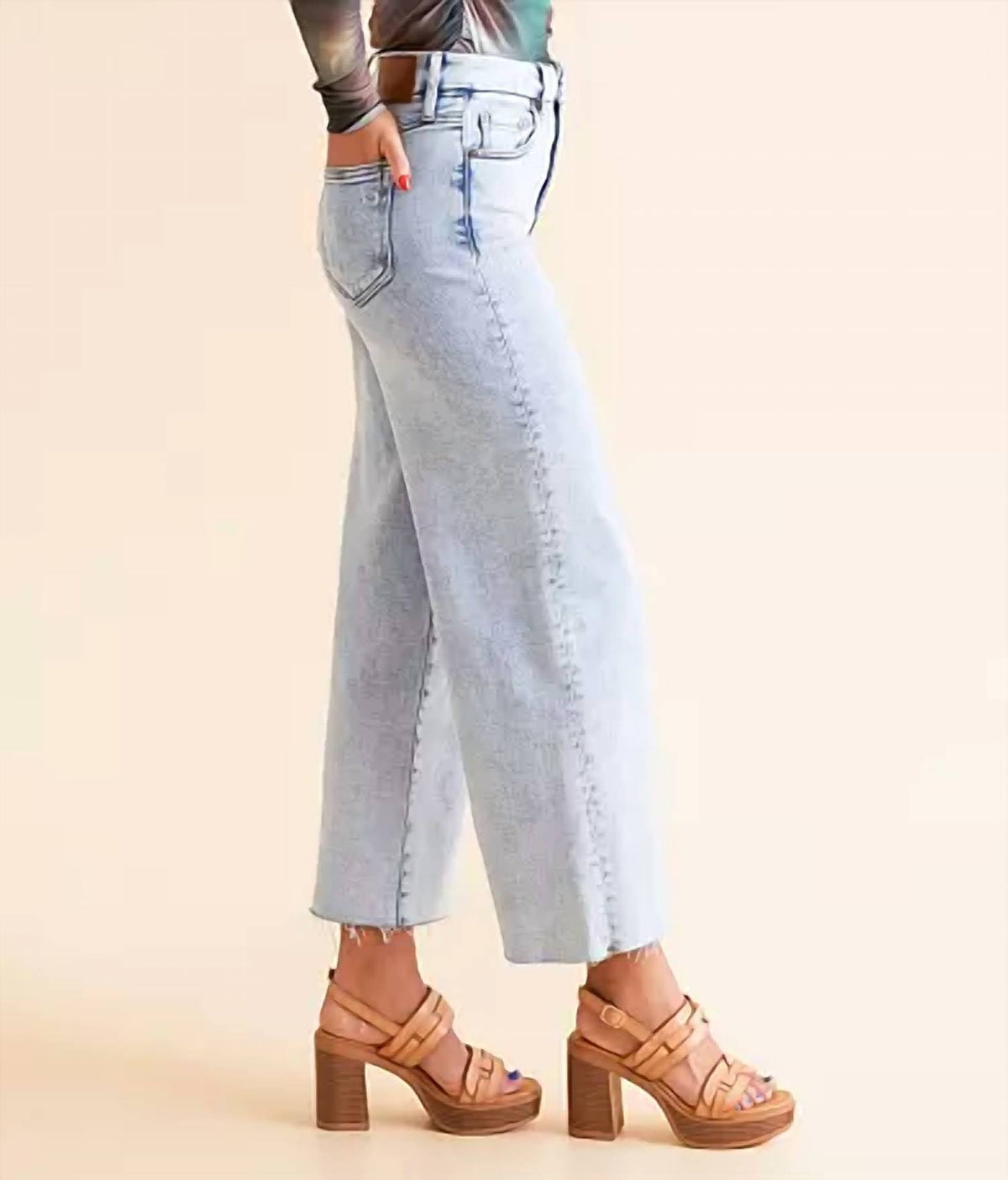 Hidden - Nori High Rise Cropped Wide Leg Jean