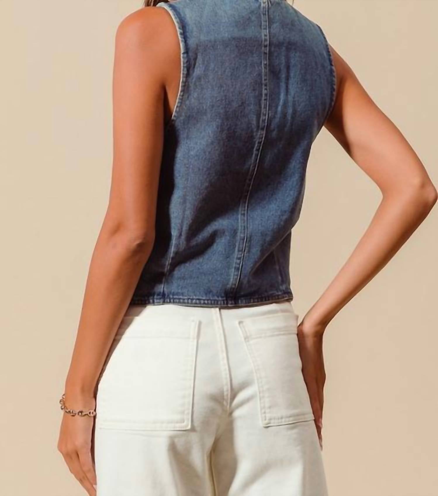 So Me - Button Up Washed Vest
