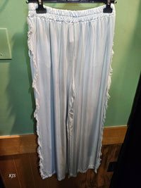 Made In Italy - Women's Silk Pant With Fringe