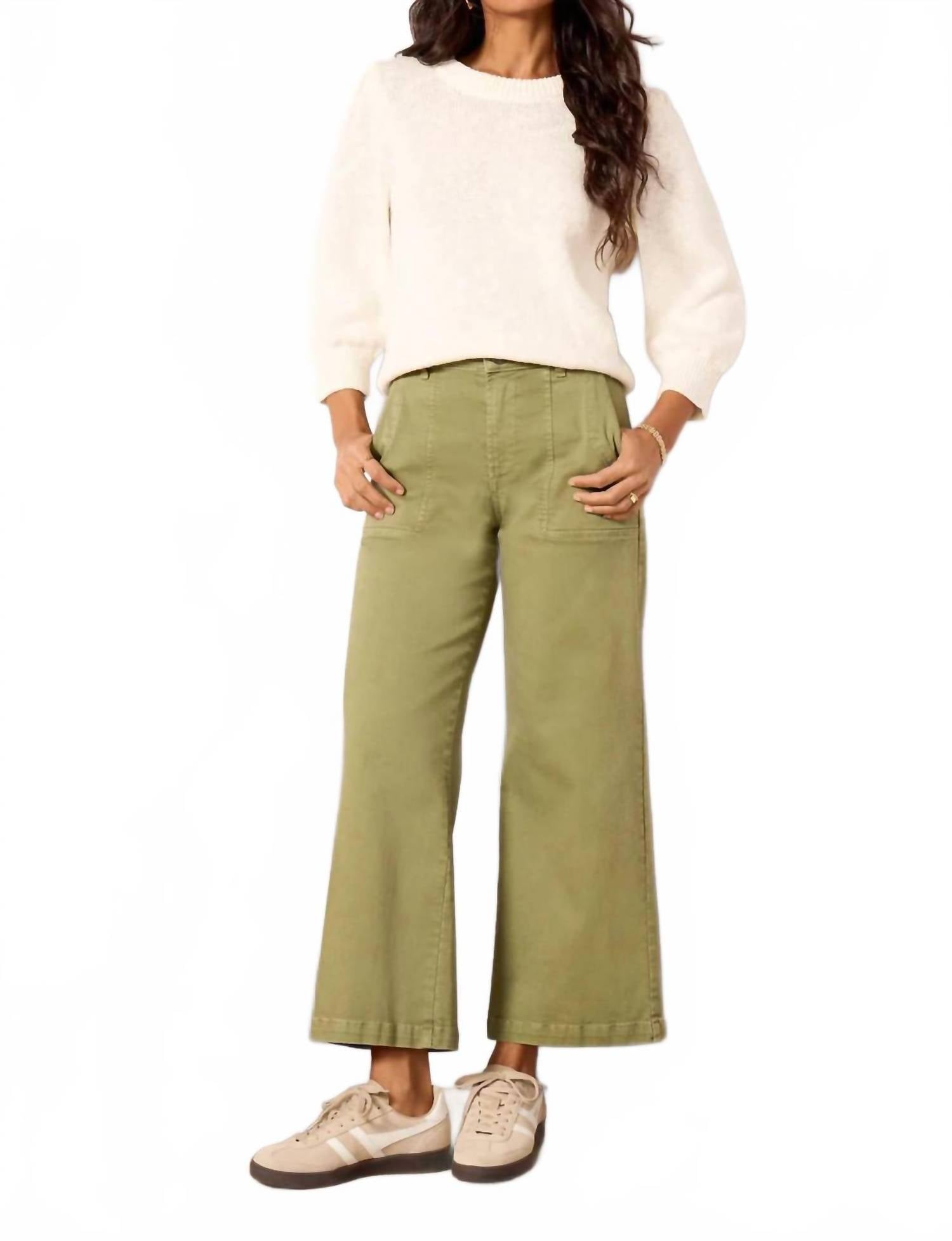 KUT FROM THE KLOTH Meg High Rise Wide Leg Pants in pistachio - women's pants