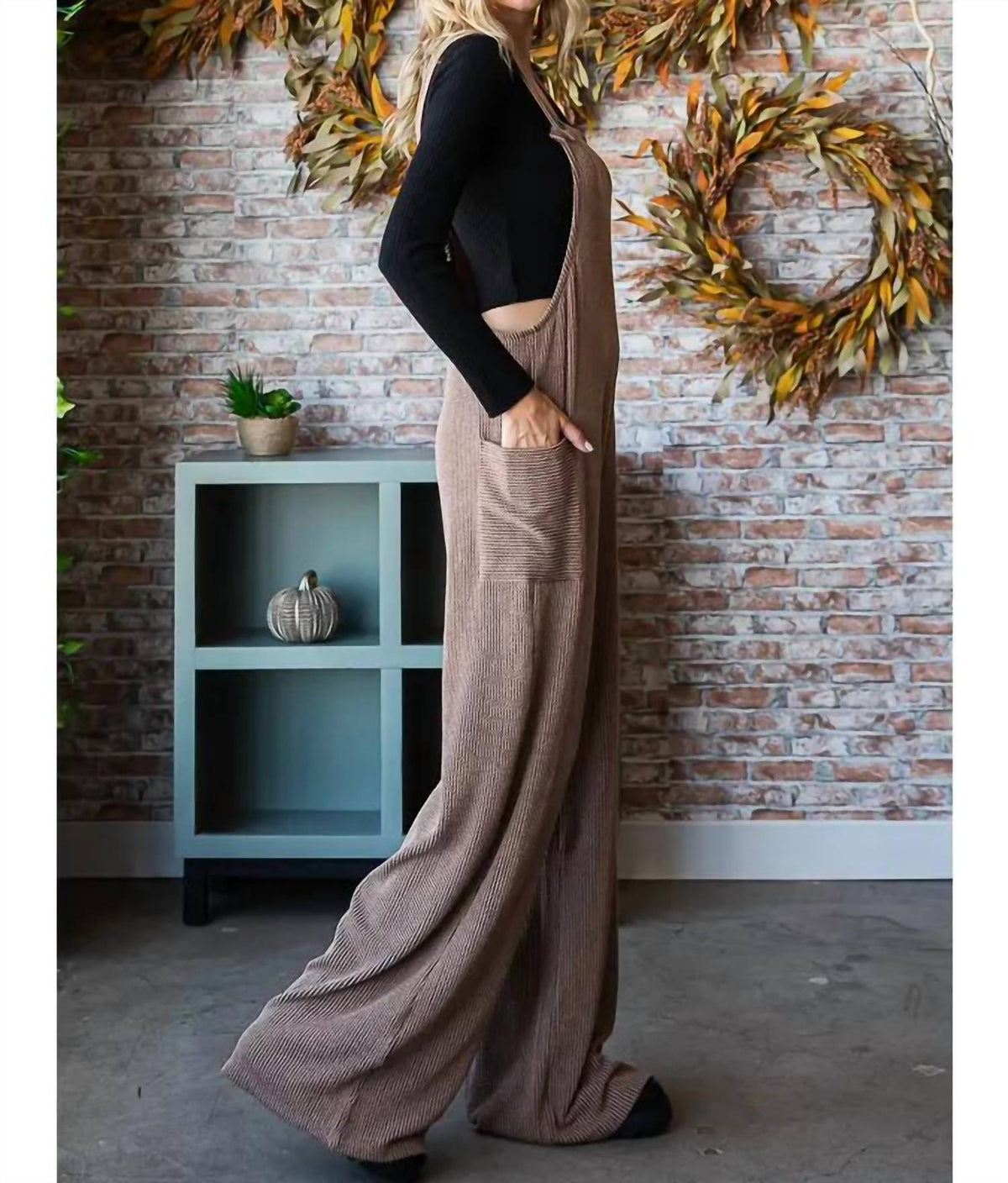 Vanilla Monkey - Solid Rib Overall Jumpsuit
