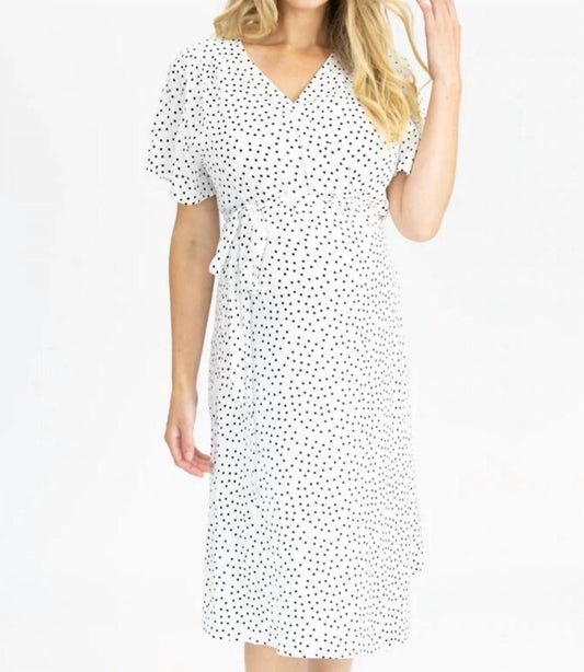 Angel Maternity - Polka Dot Nursing Wrap Dress