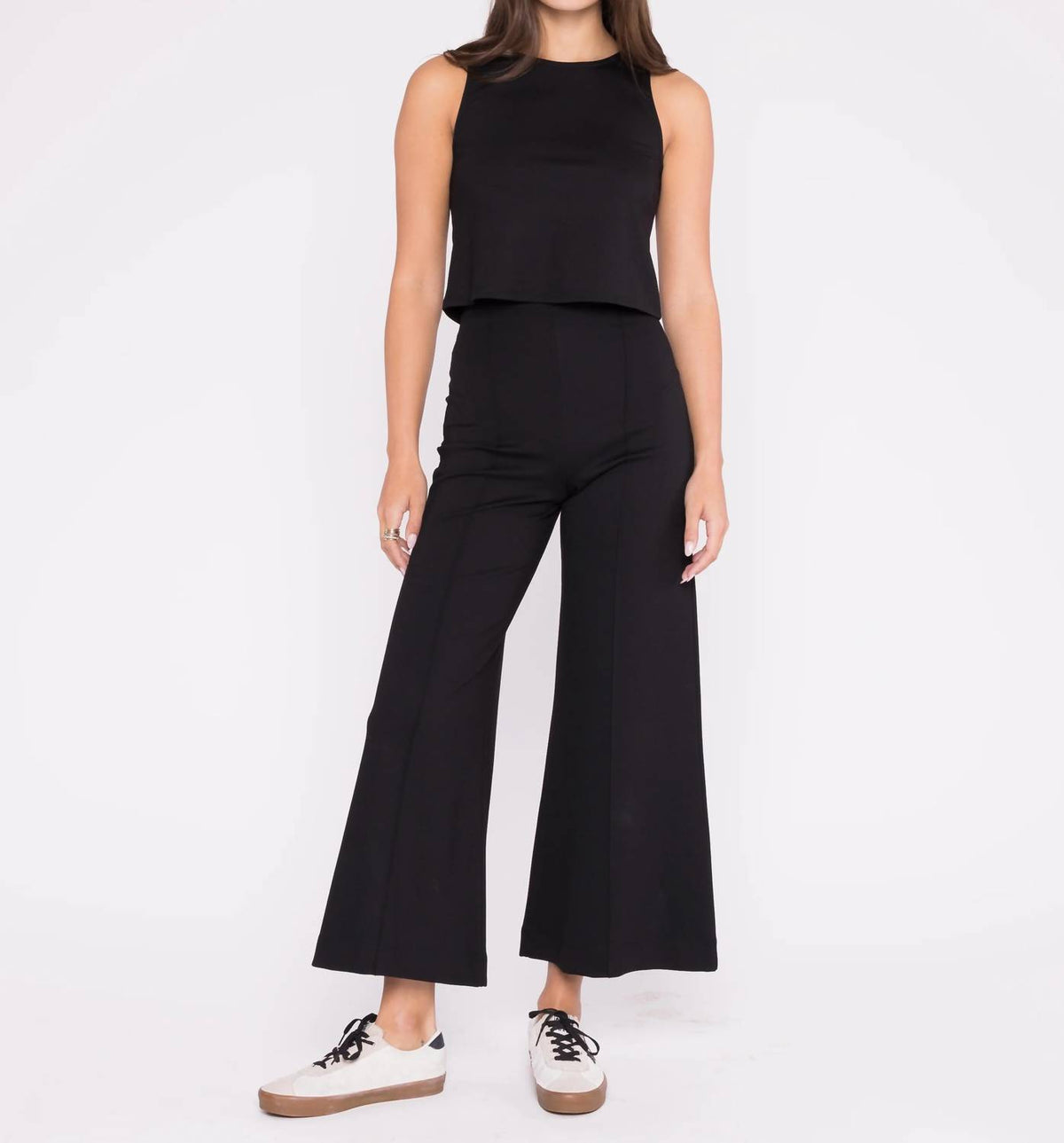 Ripley Rader - Ponte Cropped Knit Wide Leg Pants
