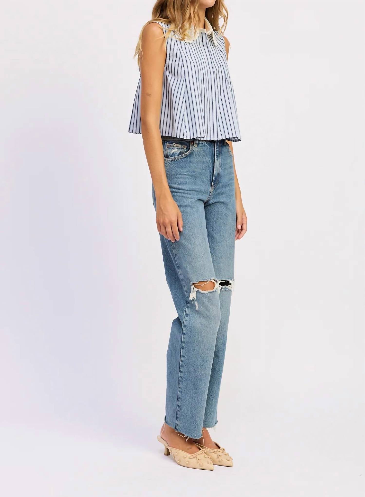 En Saison - Clara Sleeveless Collared Top