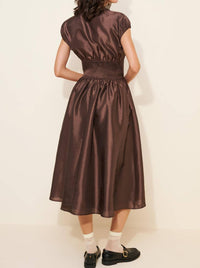Hutch - Drop-waist Short-sleeve Iridescent Midi Dress