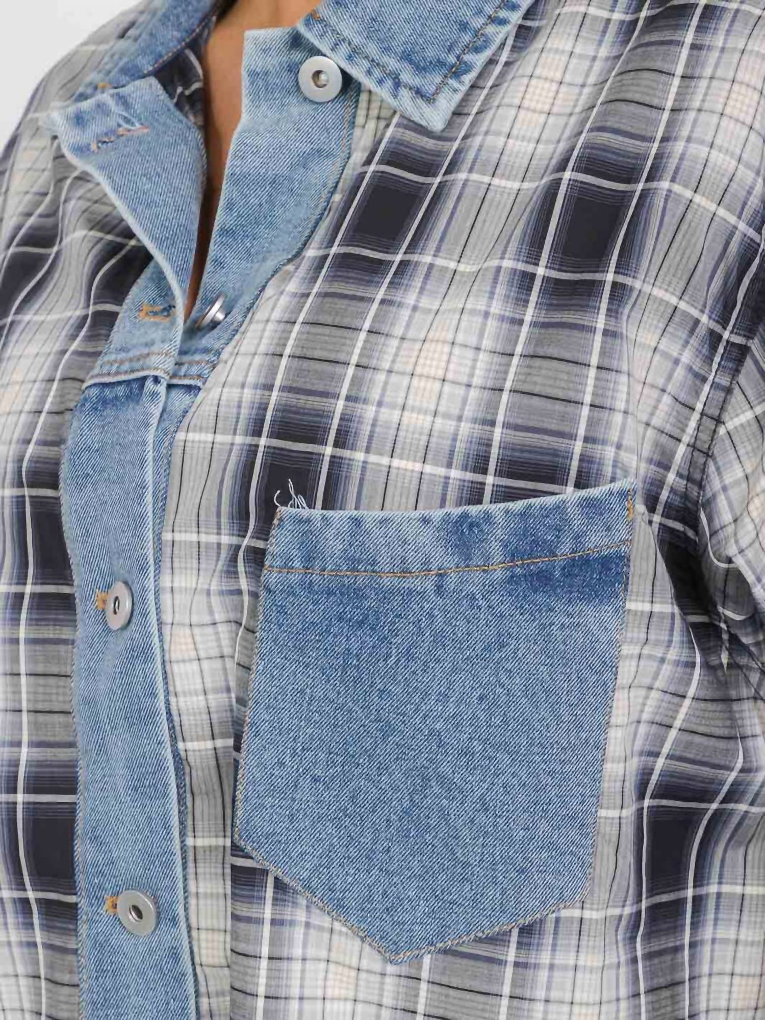 Surelymine - Denim Contrast Shacket