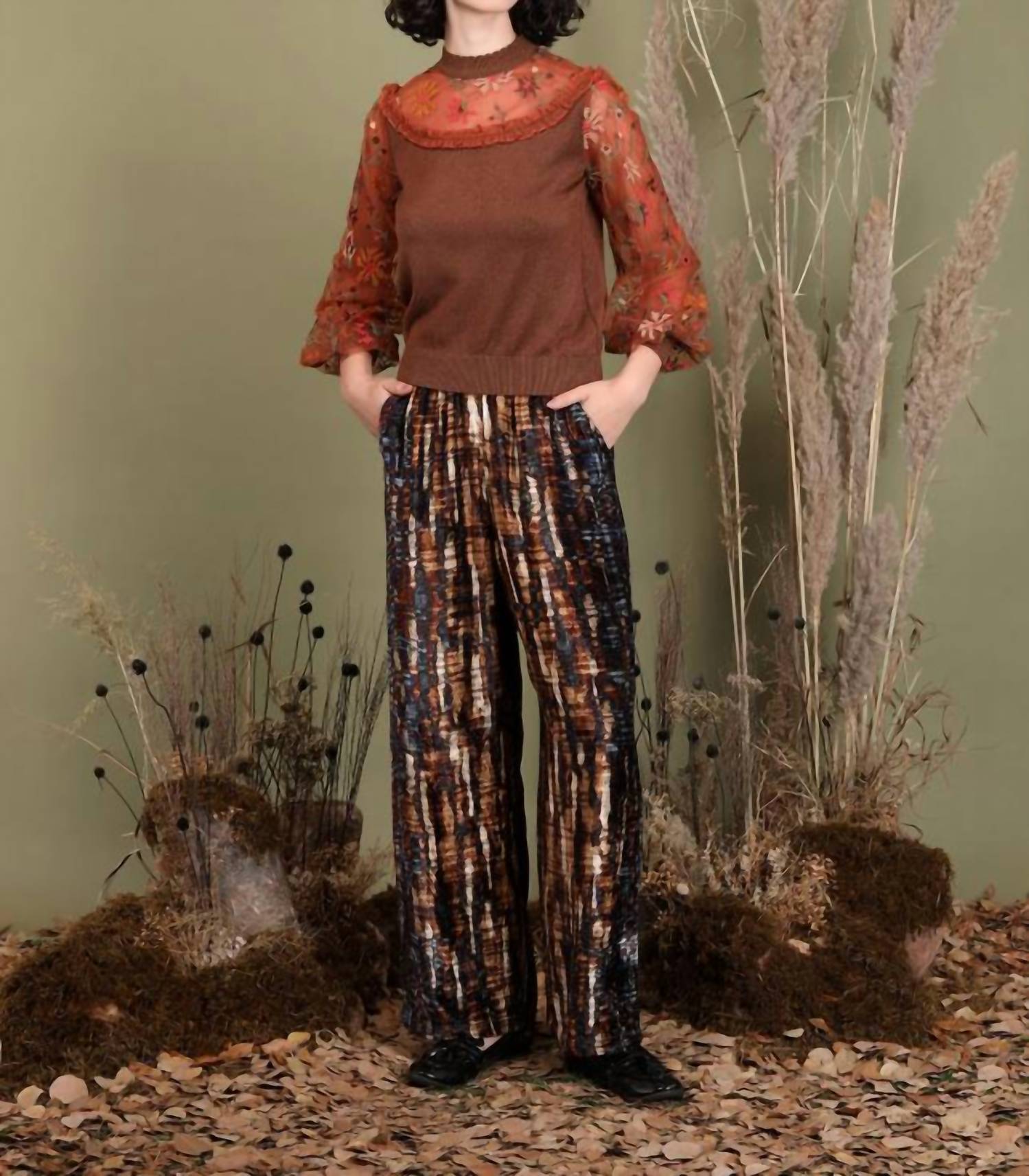 '-bl^nk- Lerivina Straight Leg Trouser in brown - women's pants