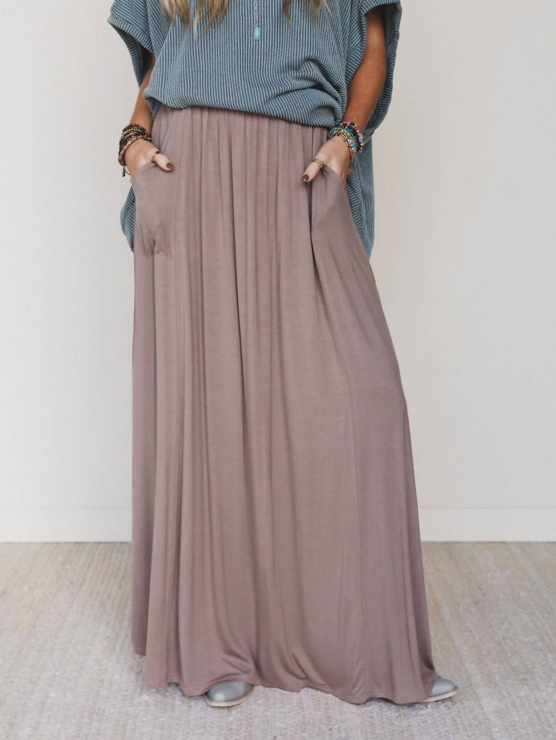 three bird nest Perfect Pocketed Maxi Skirt in mocha - women's skirt