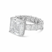 Diana M Jewels - Women's Asscher Lab-Grown Diamond Engagement Ring (8.00 Ct) - Elegant Plus