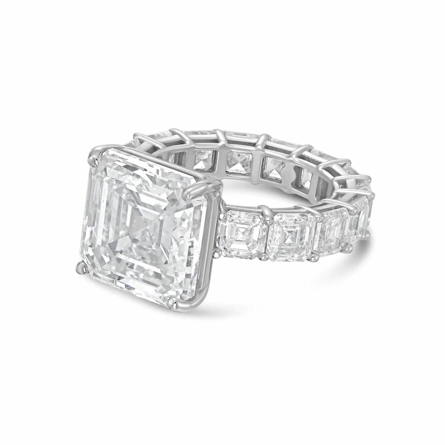 Diana M Jewels - Women's Asscher Lab-Grown Diamond Engagement Ring (8.00 Ct) - Elegant Plus