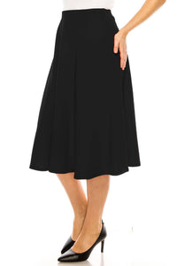 Moa Collection - Women's Casual Flared Midi Skirt - Plus