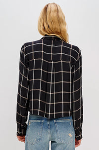 Rails Malin Long Sleeve Top in onyx sand birch - women's shirt - detail view