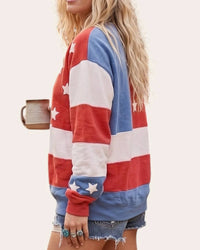 Sewn And Seen - Mineral Washed Americana Flag Sweatshirt