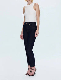 PISTOLA Bri Ankle High Rise Slim Straight Leg Jeans in nightfall - women's jeans - detail view