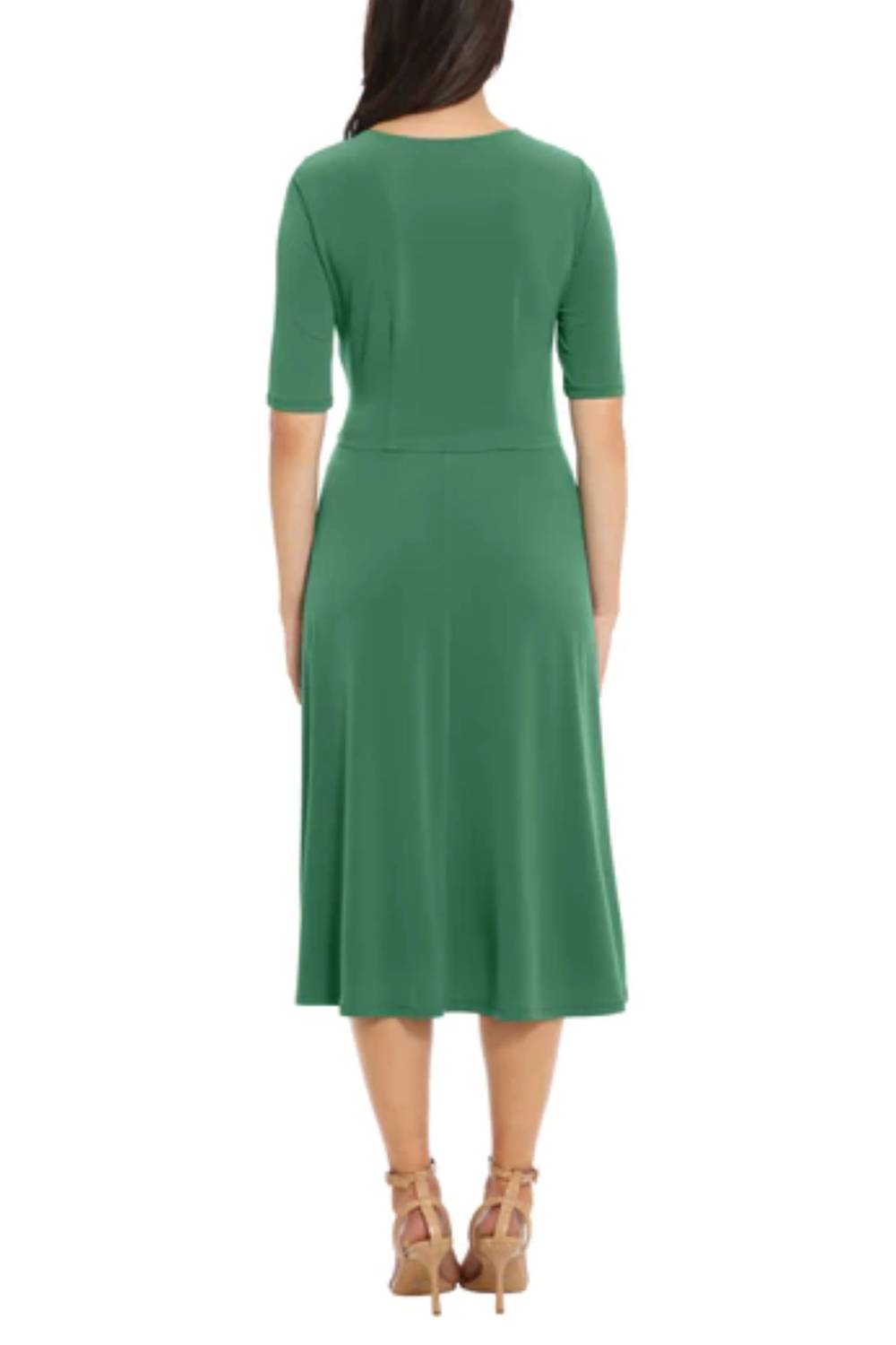 London Times - Keyhole Detail A-line Midi Dress
