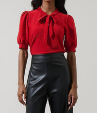 Sugarlips - Lisette Shimmer Bow Tie Top