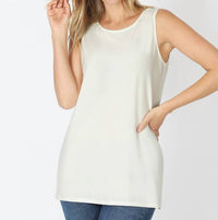 Zenana - Ity Sleeveless Side Slit Top