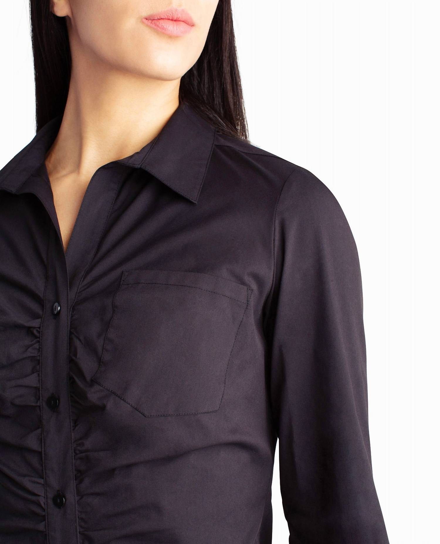 Nicole Miller - Harper Stretch Ruched Shirt Dress
