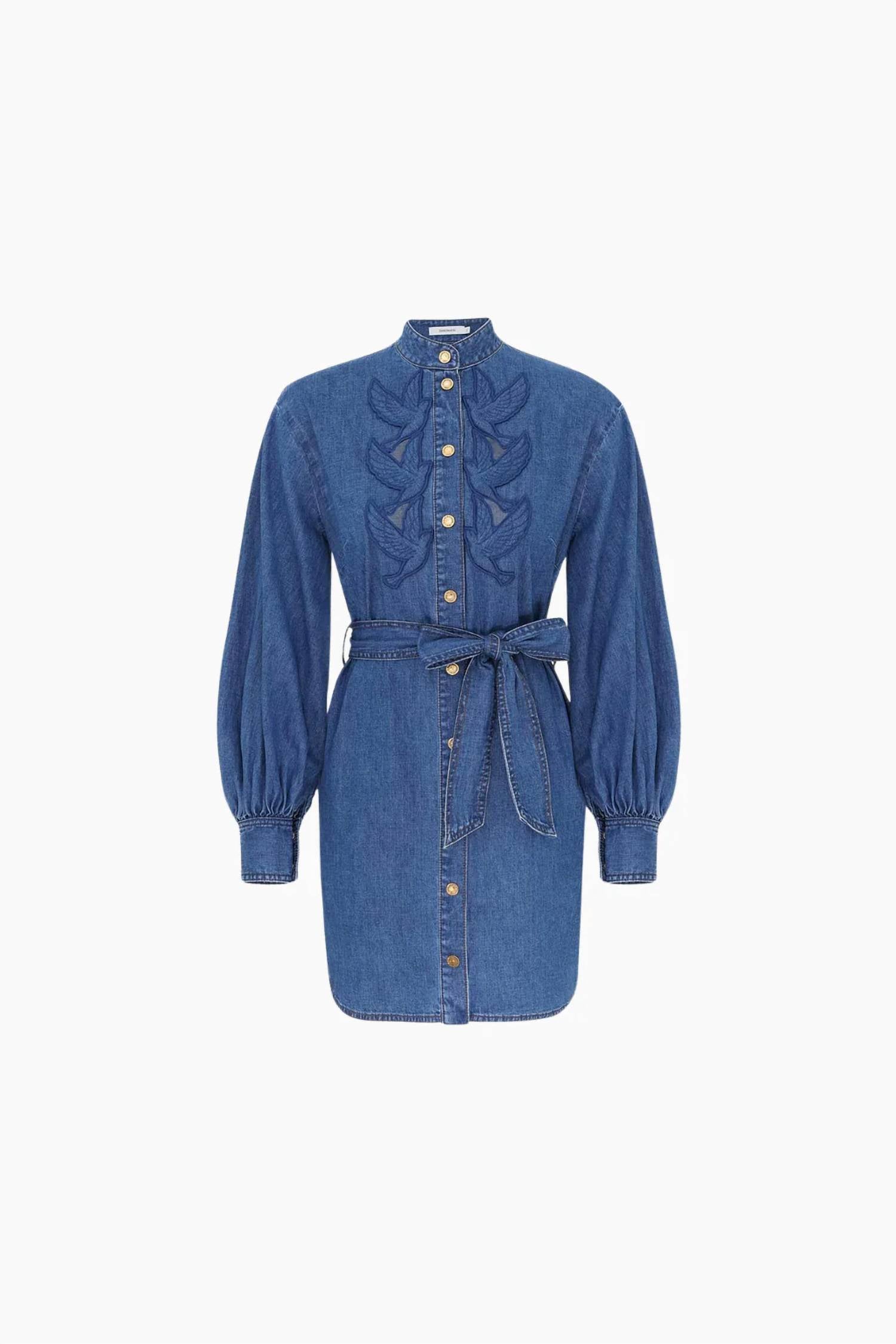 Zimmermann - Denim Applique Mini Dress