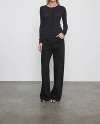 Enza Costa - CASHMERE JERSEY FITTED CARDIGAN