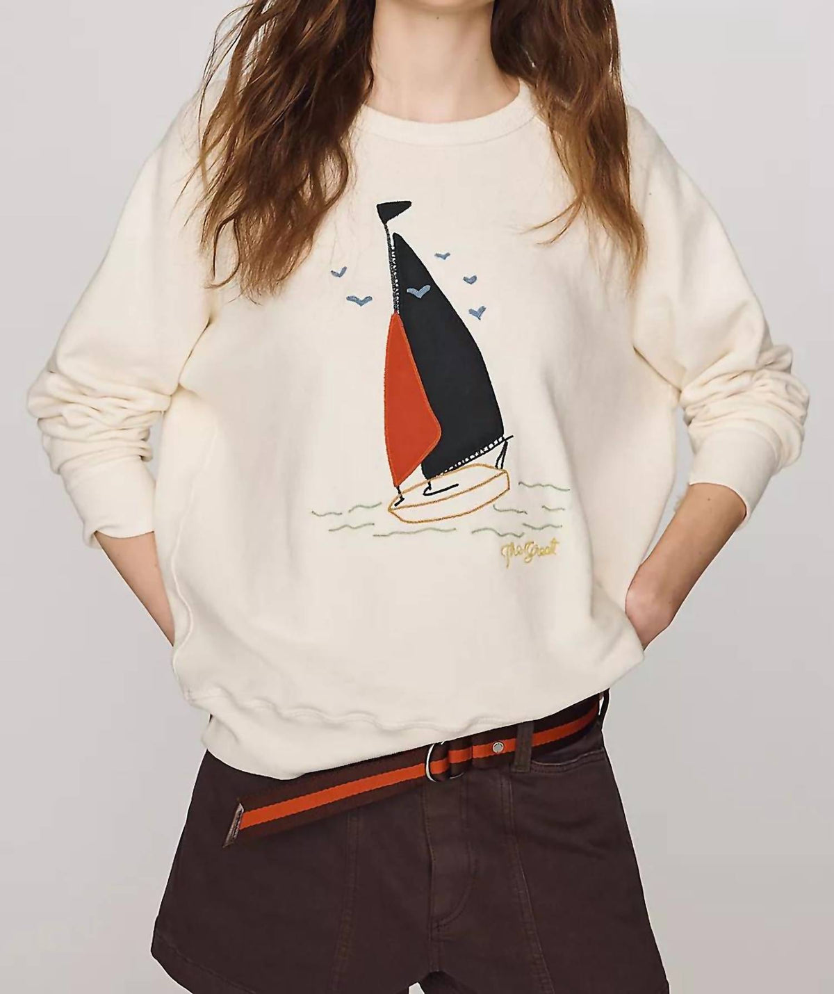The Great. - Sailing Boat Applique College Sweatshirt
