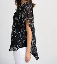 Joseph Ribkoff - Face Time Print Overlay Top