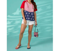 Coco + Carmen - Brianna Hooded Tee With Stars & Stripes