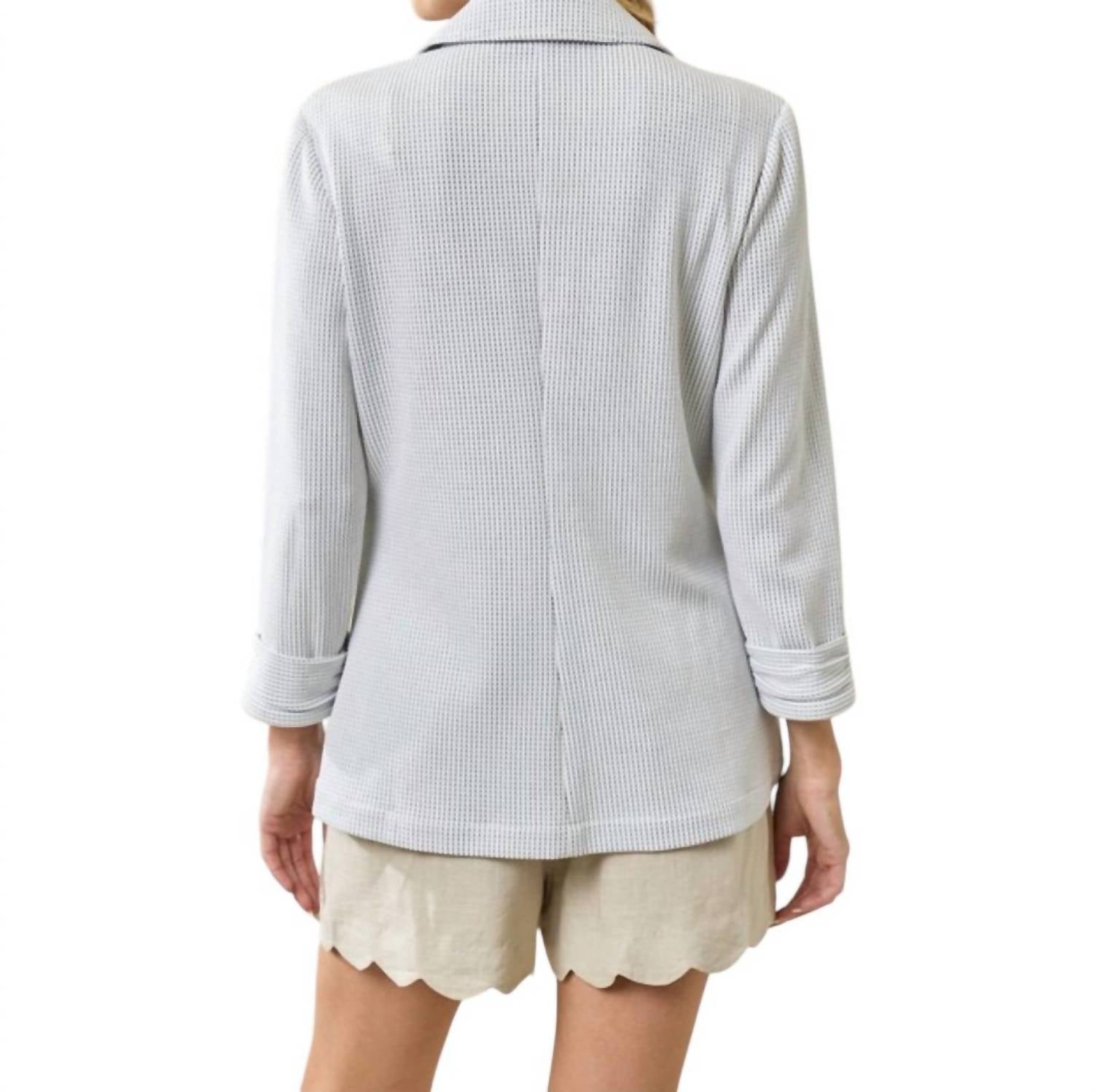 Doe And Rae - Shirred Textured Blazer