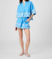 French Connection - Alissa Cotton Embroidered Shorts