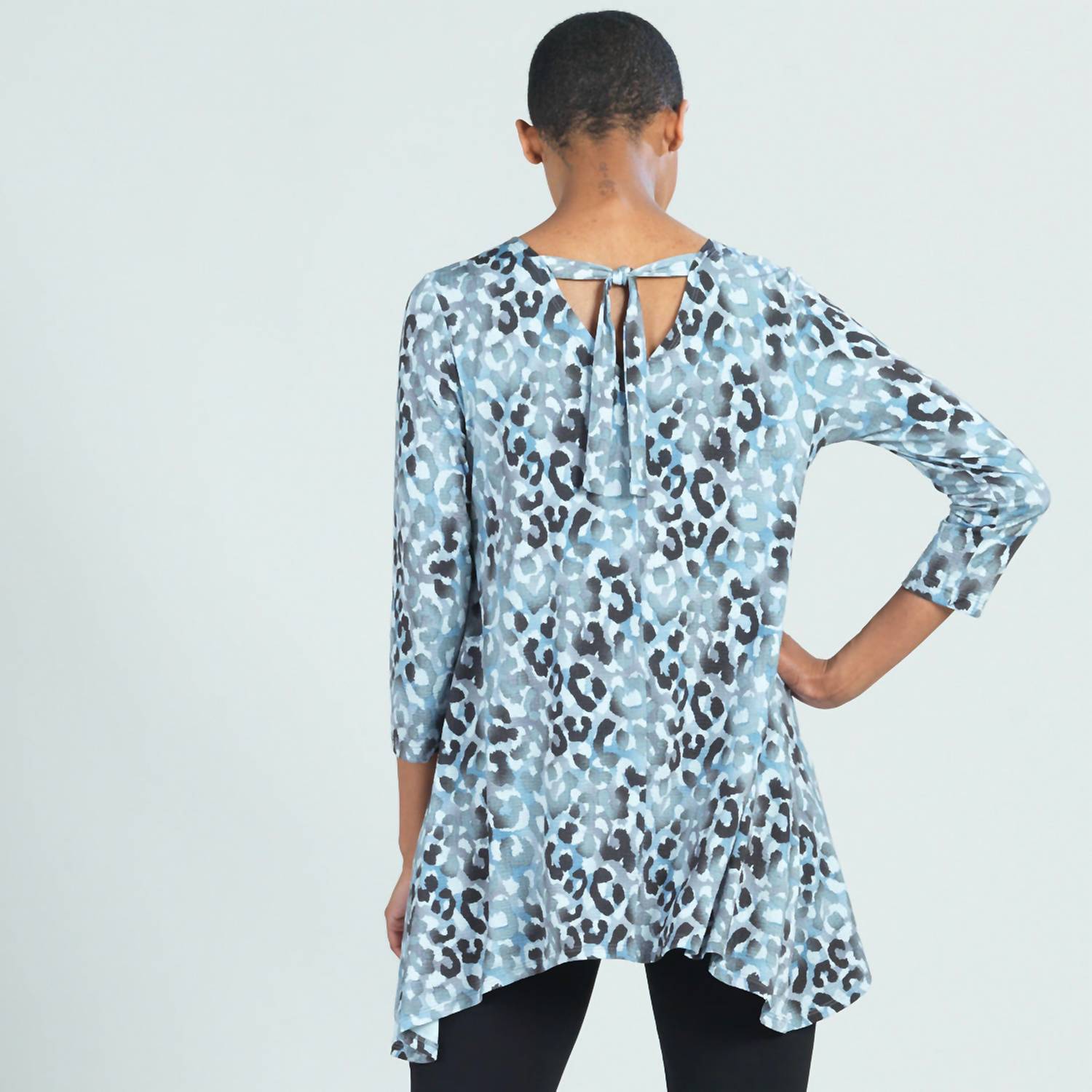 Clara Sunwoo - Leopard Print Soft Pleat Knit Back Tie Tunic