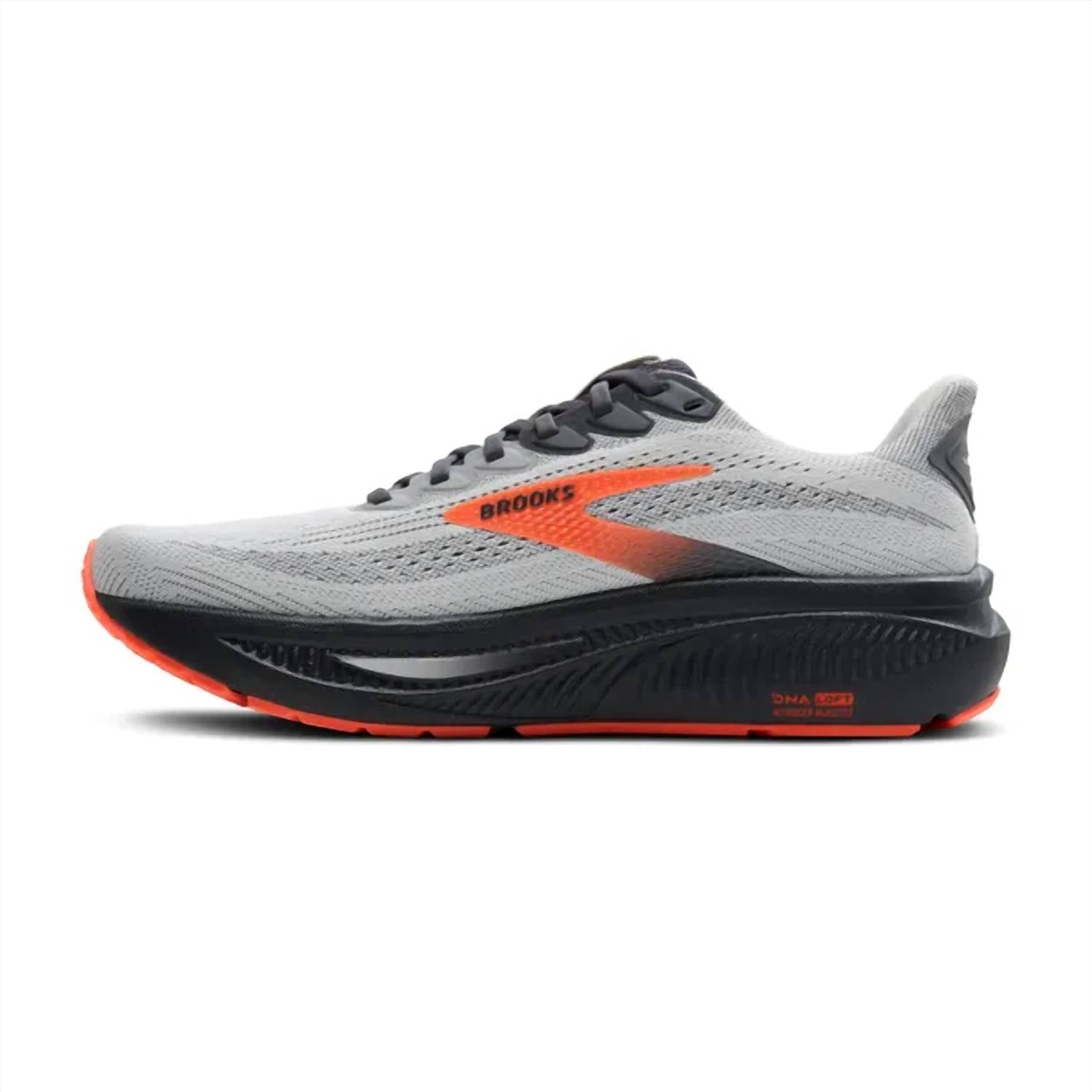 BROOKS Men's Ghost 17 Running Shoe in 048 oystermushroom orange ebony - men's shoe - alternate view