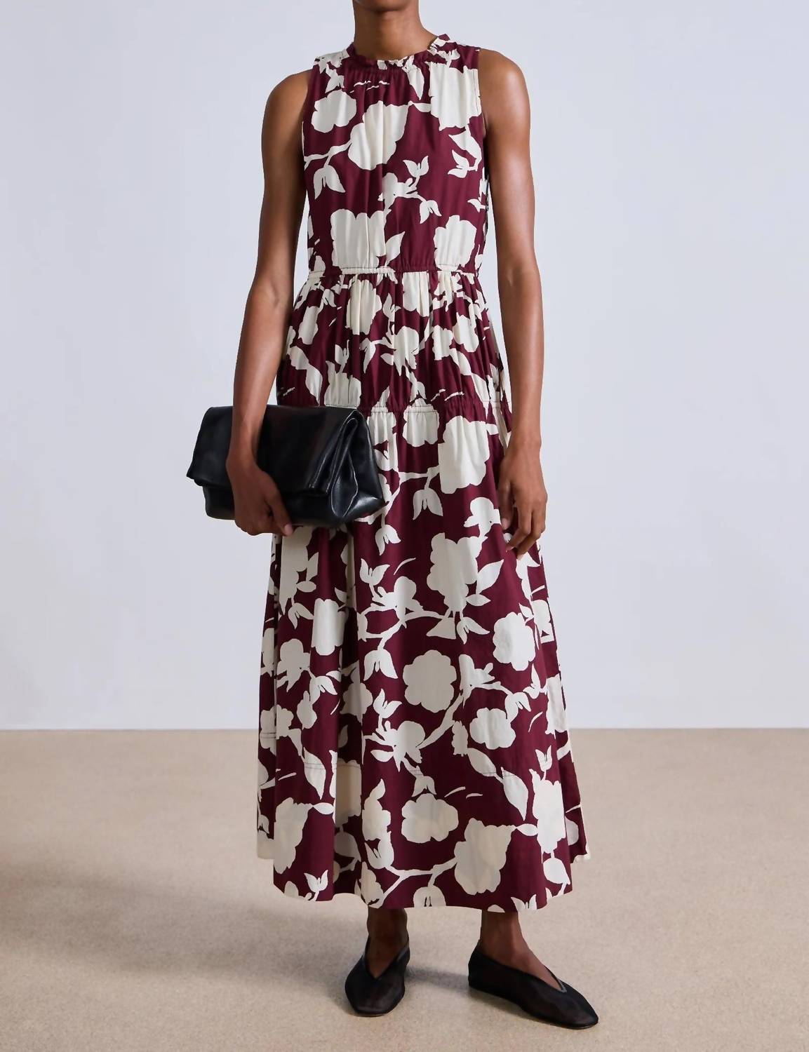 APIECE APART Arte Tank Maxi Dress in paz floral fig - women's dress - view 4
