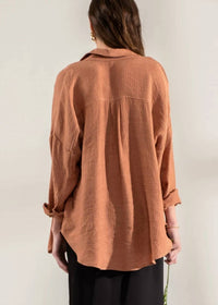 Blu Pepper - Boho Button Down Oversized Shirt