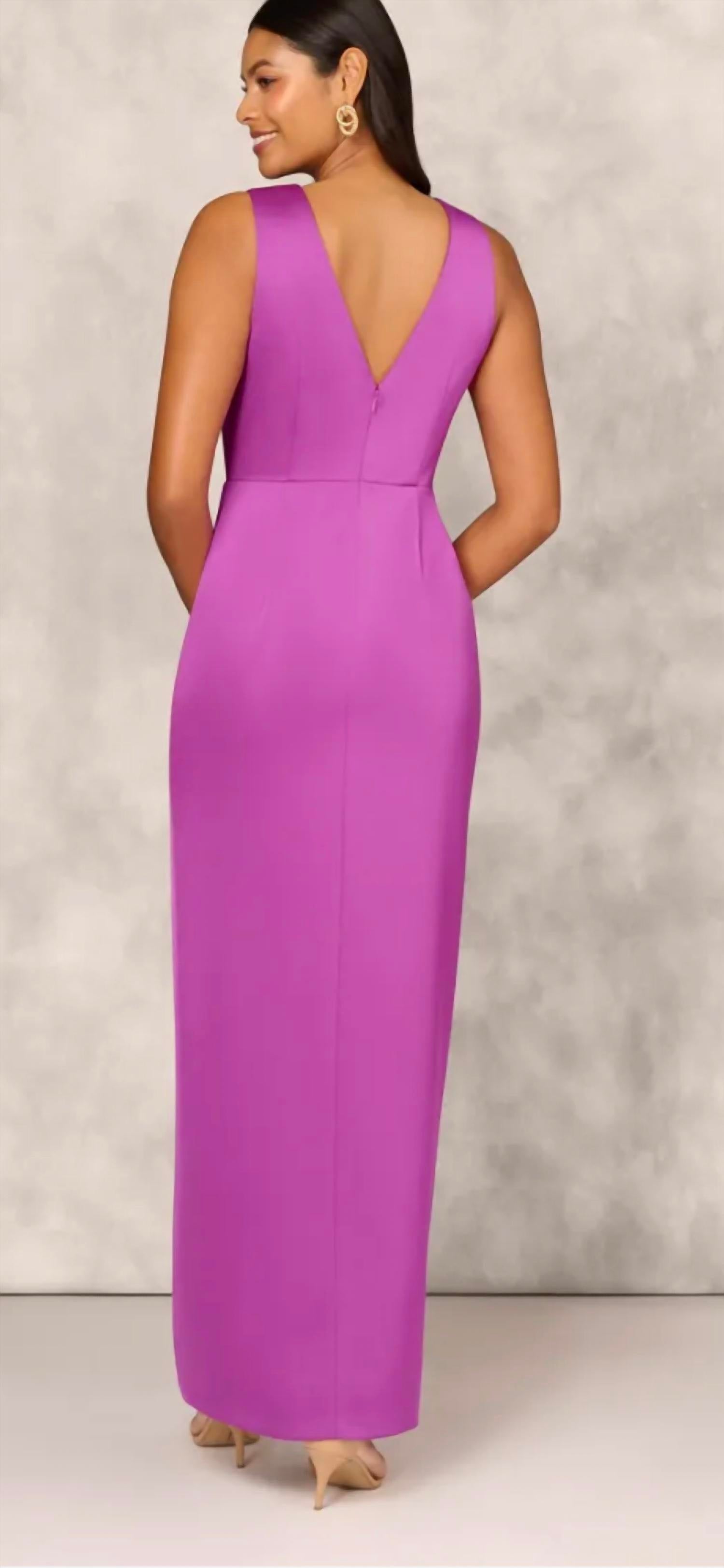 Aidan Mattox - Crepe Back Satin Column Gown