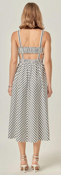 English Factory - Striped Smocked Dress