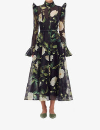 Leo Lin - Katrina Butterfly Sleeve Midi Dress