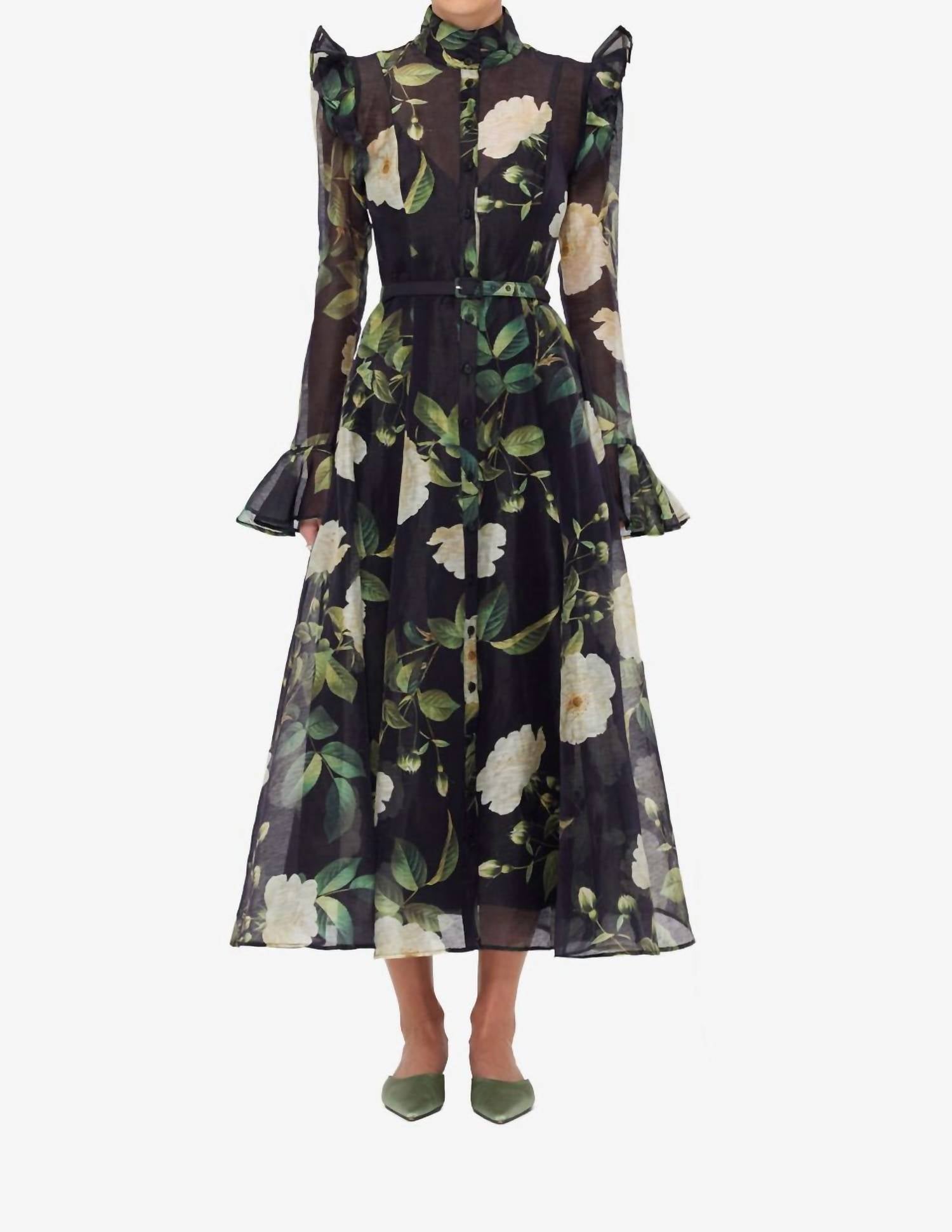 Leo Lin - Katrina Butterfly Sleeve Midi Dress