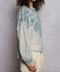 Pol - Muted Denim Top