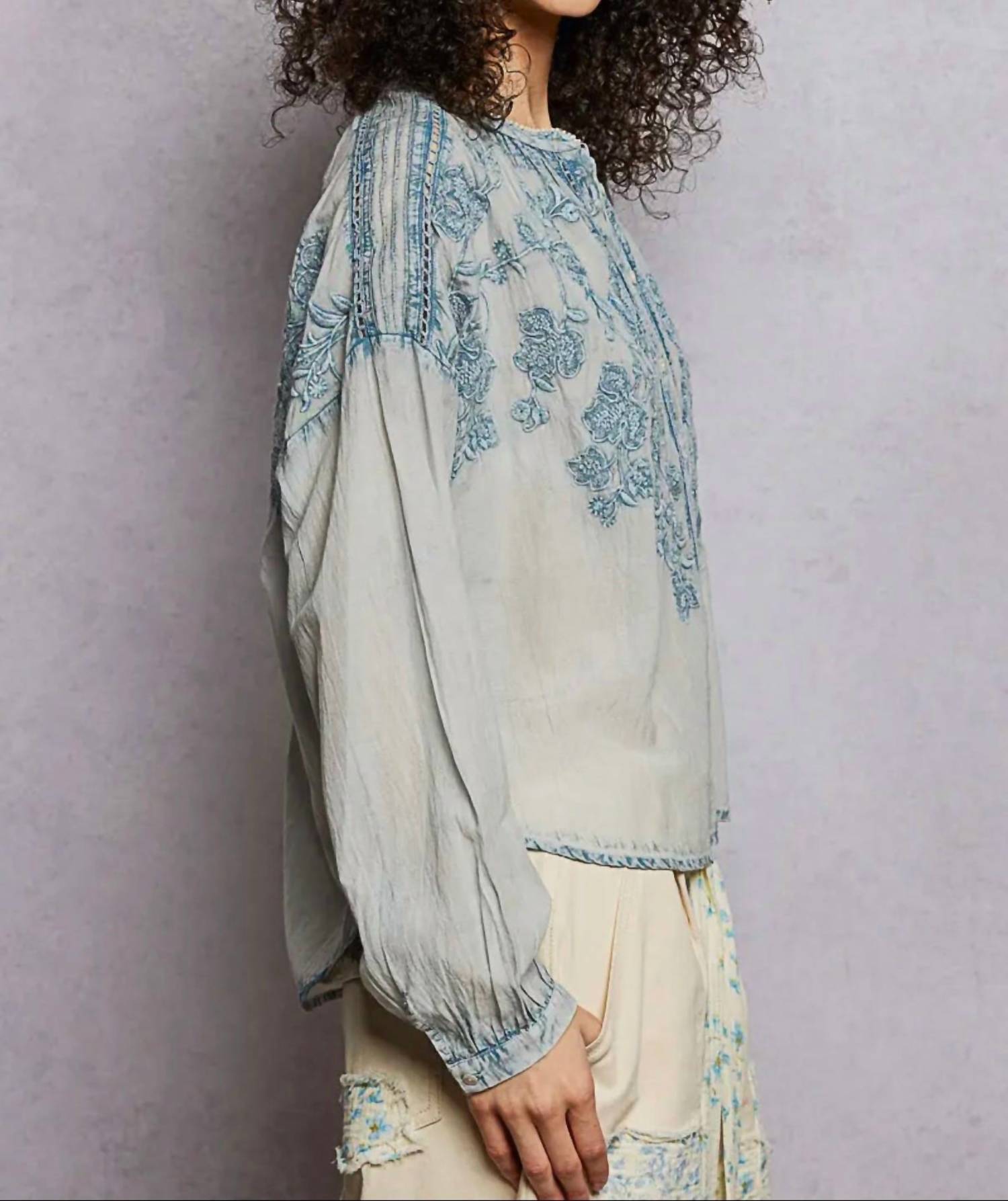 Pol - Muted Denim Top