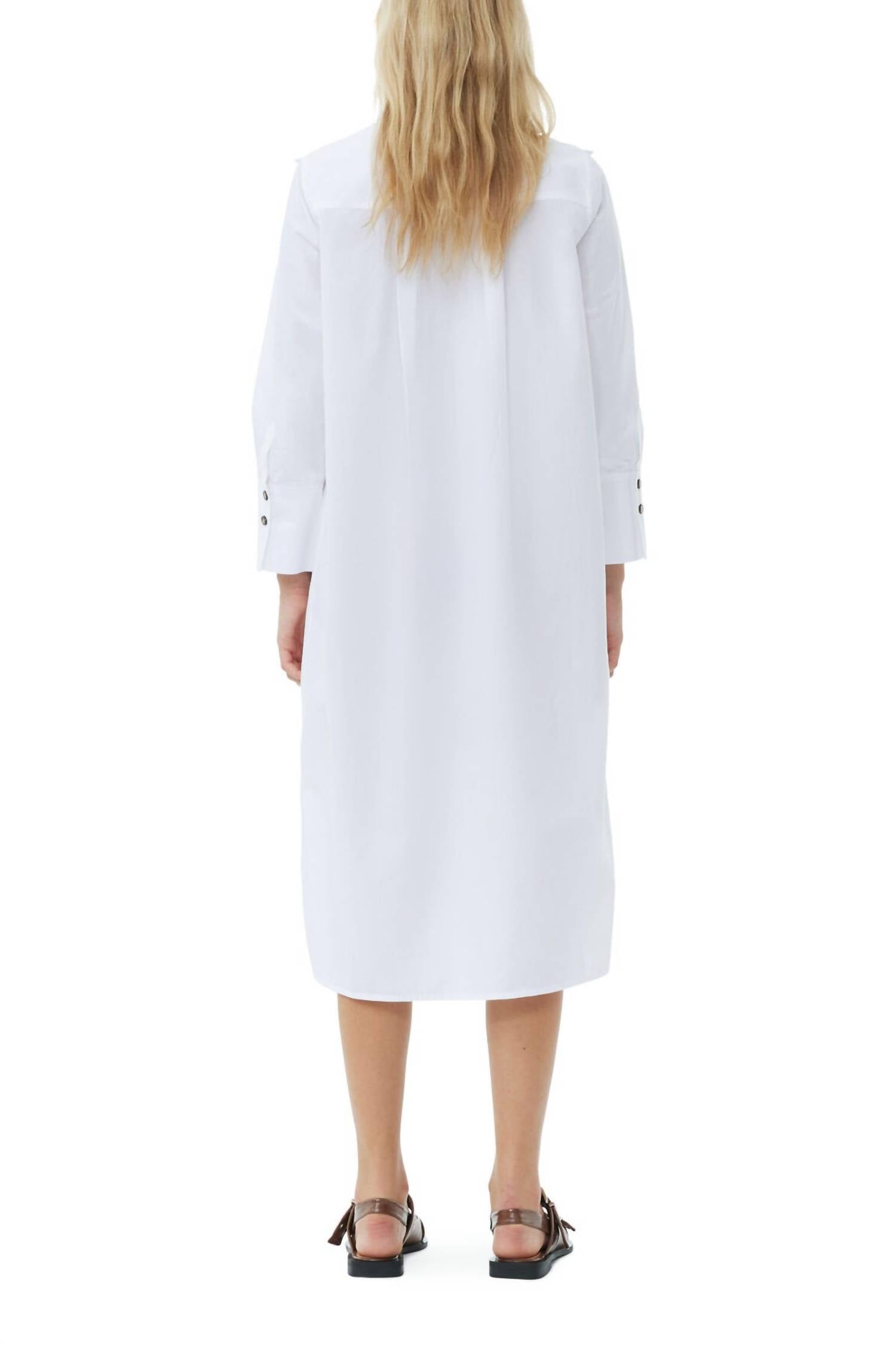 Ganni - Cotton Poplin Oversized Shirt Dress