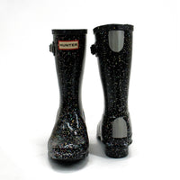 HUNTER Boys Giant Glitter Rain Boots in black - kids' shoe - alternate view