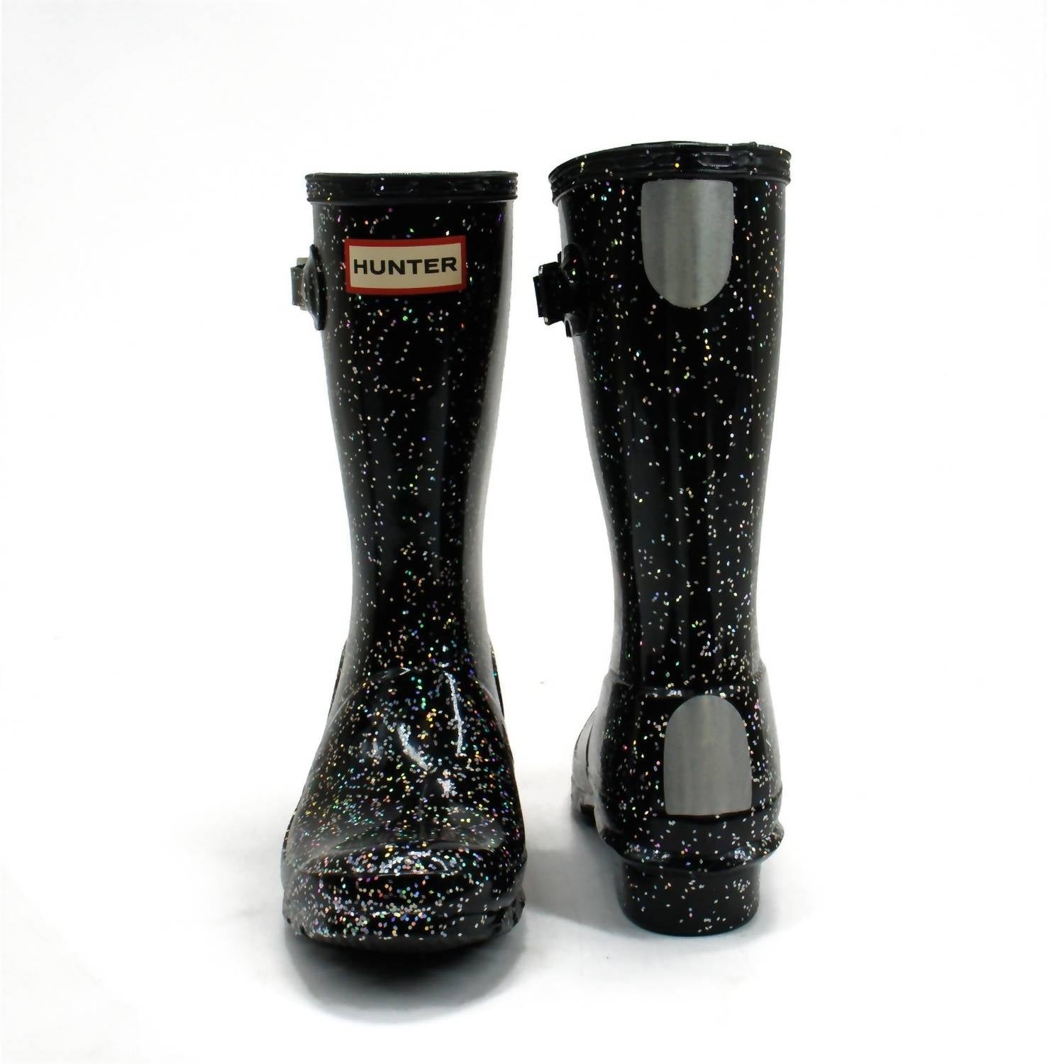 HUNTER Boys Giant Glitter Rain Boots in black - kids' shoe - alternate view