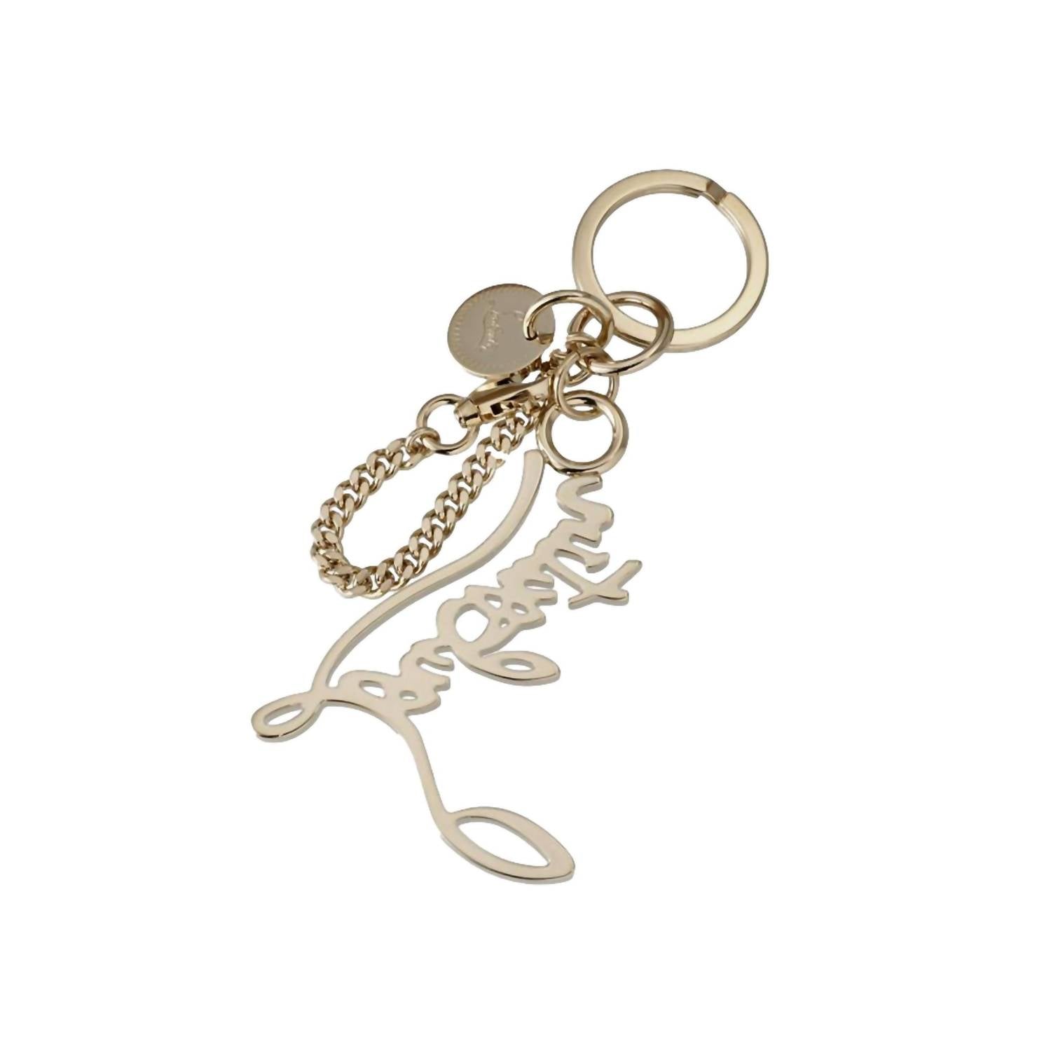 Christian Louboutin - Women's Logo Gold And Crystal Keyring