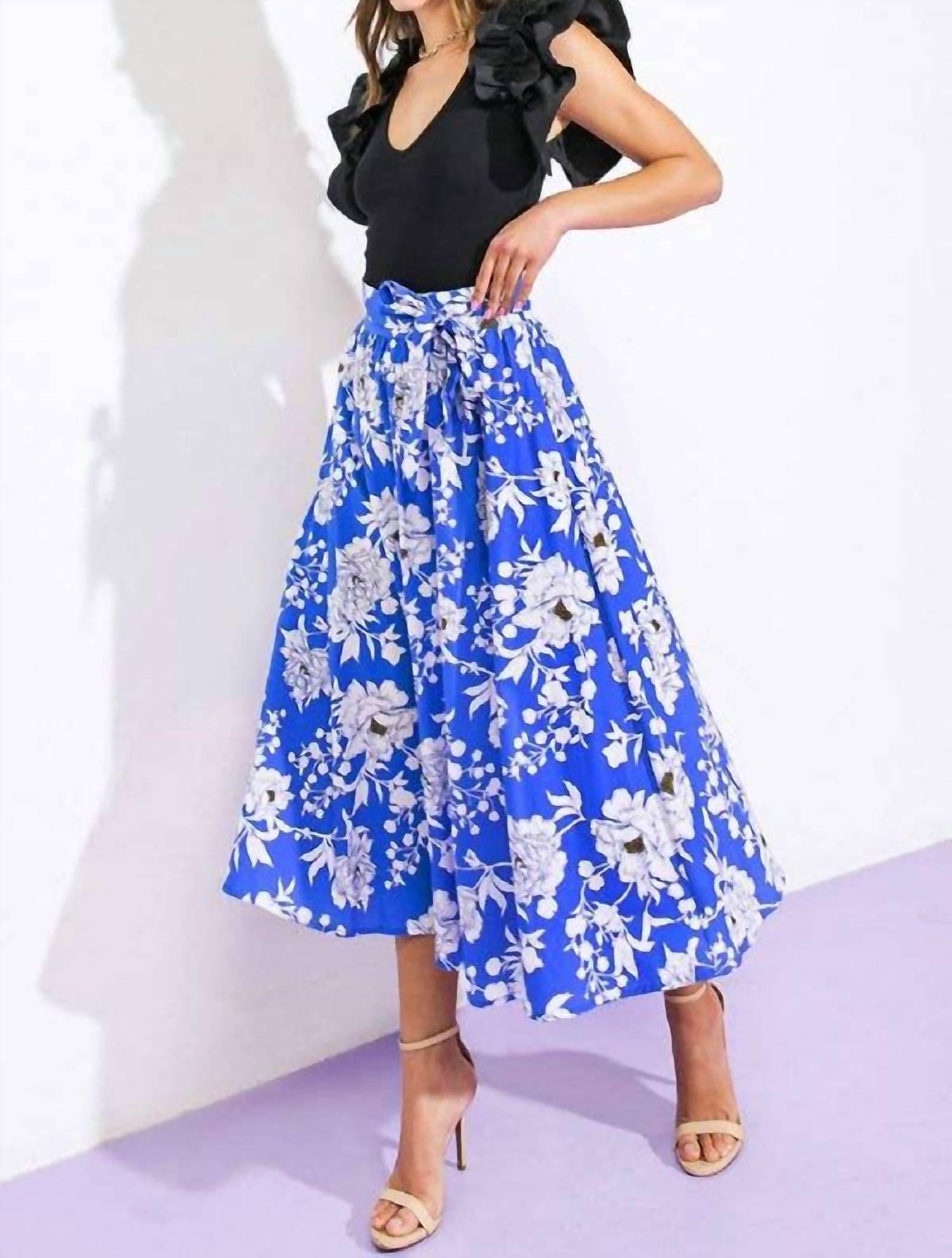 Flying Tomato - Printed Poplin Skirt