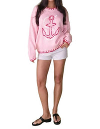 Bailey Rose - Anchor's Away Oversized Knit Pullover