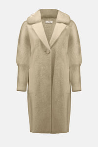 Joseph Ribkoff - Fancee Feather Yarn And Faux Fur Sweater Coat