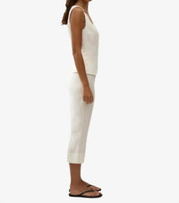 FAITHFULL THE BRAND Valeria Flared Capri in white - women's pants - alternate view